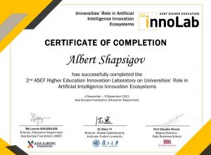 KBSU entered the ecosystem of artificial intelligence ASEF InnoLab